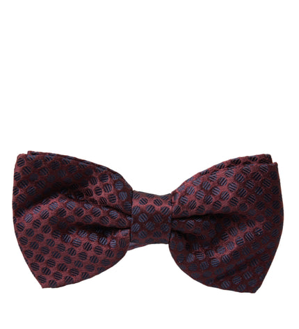 Dolce & Gabbana Maroon Polka Dots Silk Adjustable Neck Bow Tie