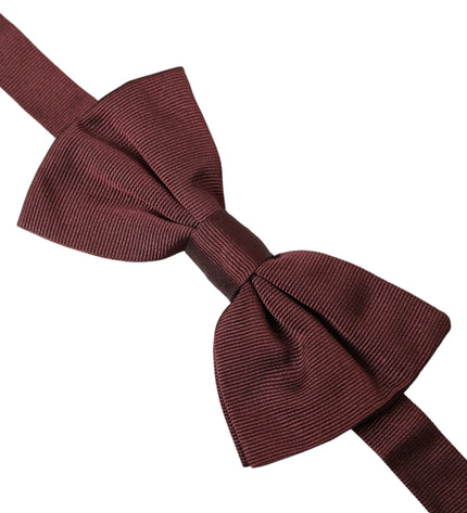 Dolce & Gabbana Maroon Silk Adjustable Neck Men Bow Tie