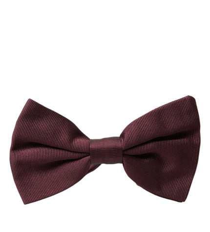 Dolce & Gabbana Maroon Silk Adjustable Neck Men Bow Tie