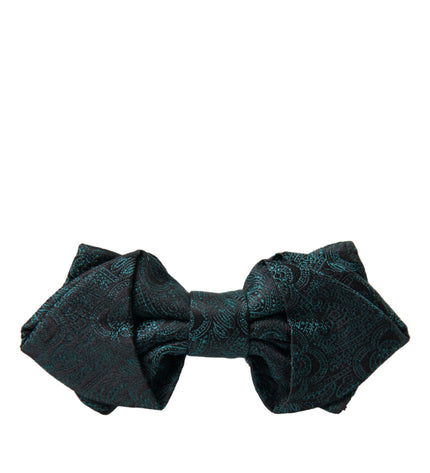 Dolce & Gabbana Green Bandana Silk Adjustable Neck Bow Tie