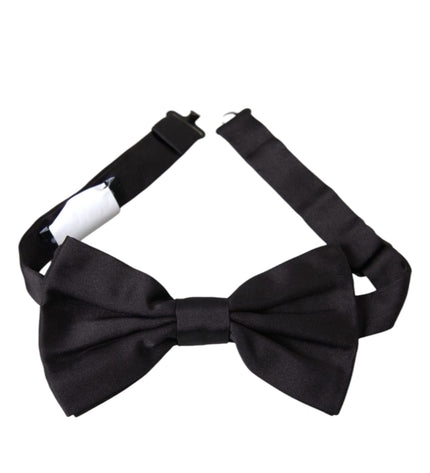 Dolce & Gabbana Black Silk Adjustable Neck Men Bow Tie