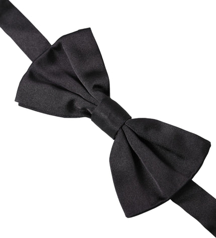 Dolce & Gabbana Black Silk Adjustable Neck Men Bow Tie