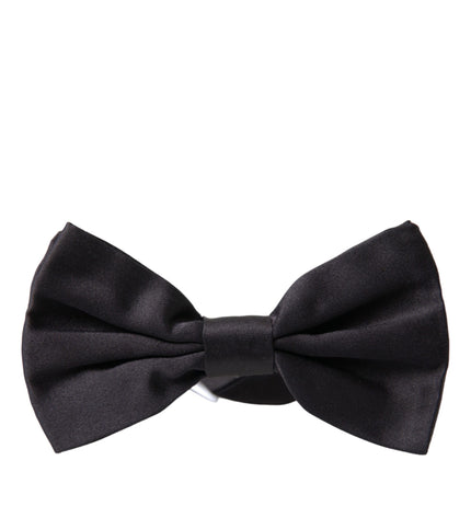 Dolce & Gabbana Black Silk Adjustable Neck Men Bow Tie