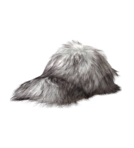 Dolce & Gabbana Black White Faux Fur Baseball Hat Men