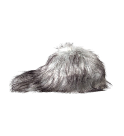 Dolce & Gabbana Black White Faux Fur Baseball Hat Men