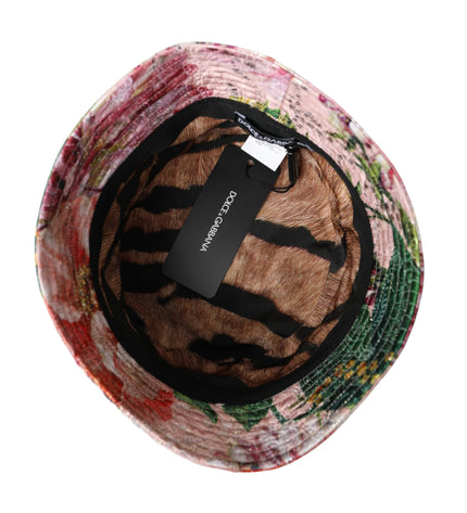 Dolce & Gabbana Multicolor Floral Jacquard Bucket Hat Men