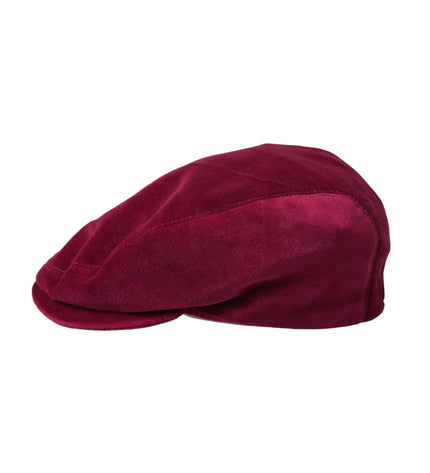 Dolce & Gabbana Maroon Velvet Cotton Newsboy Hat Men