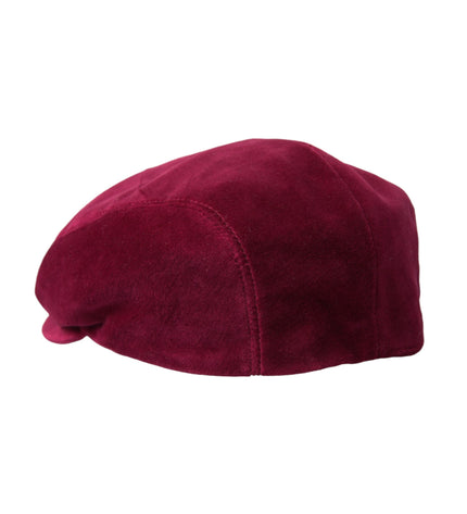 Dolce & Gabbana Maroon Velvet Cotton Newsboy Hat Men