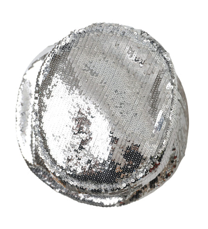 Dolce & Gabbana Silver Sequined Nylon Bucket Hat Men