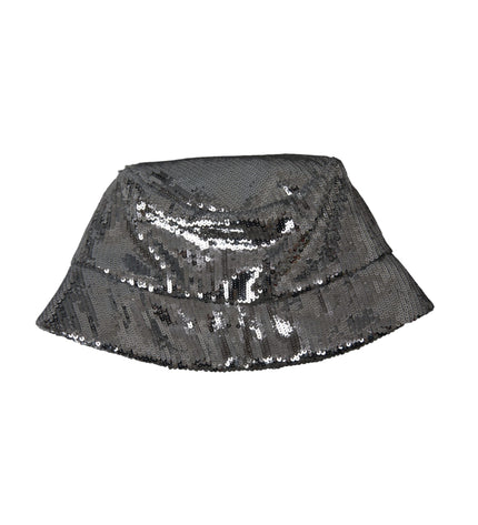 Dolce & Gabbana Silver Sequined Nylon Bucket Hat Men