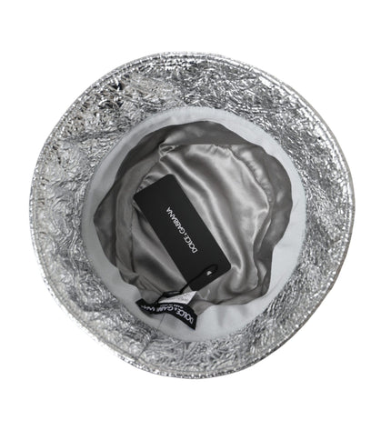 Dolce & Gabbana Metallic Silver Polyester Bucket Hat Men