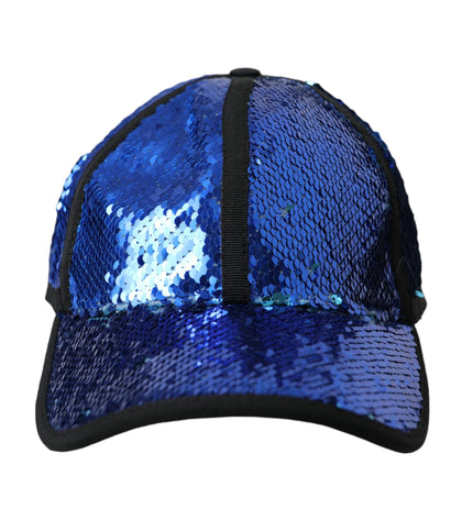 Dolce & Gabbana Royal Blue Sequin Baseball Hat Men