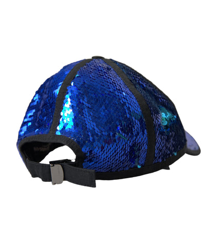 Dolce & Gabbana Royal Blue Sequin Baseball Hat Men