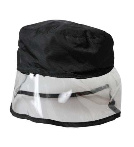 Dolce & Gabbana Black Polyester Plastic Bucket Hat Men