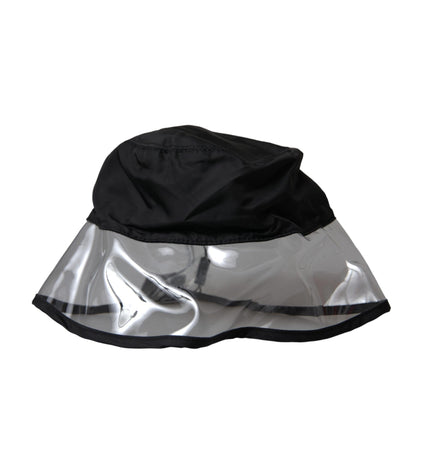 Dolce & Gabbana Black Polyester Plastic Bucket Hat Men