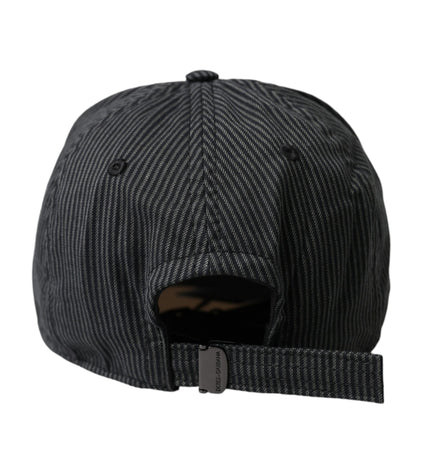 Dolce & Gabbana Black Cotton Embellished Baseball Hat Men