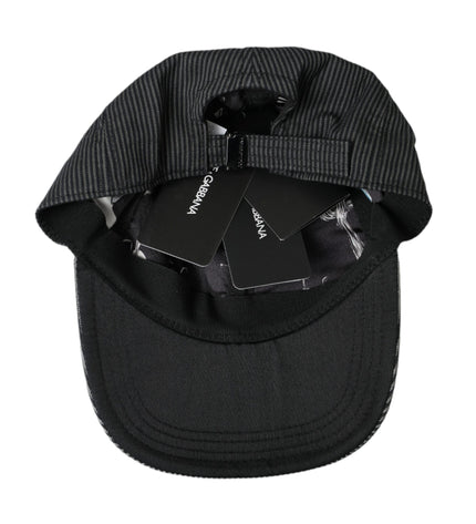 Dolce & Gabbana Black Cotton Embellished Baseball Hat Men