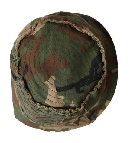 Dolce & Gabbana Green Camouflage Cotton Bucket Hat Men