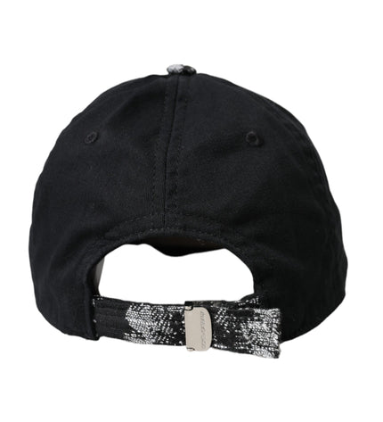 Dolce & Gabbana Black Silver Floral Print Baseball Hat Men