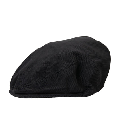 Dolce & Gabbana Black Corduroy Crown Newsboy Hat Men