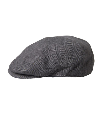 Dolce & Gabbana Gray Herringbone Crown Newsboy Hat Men