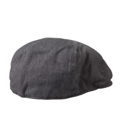 Dolce & Gabbana Gray Herringbone Crown Newsboy Hat Men