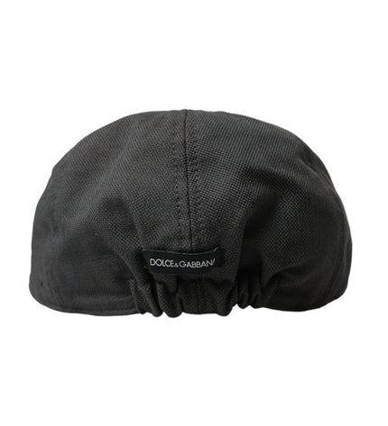 Dolce & Gabbana Dark Gray Nylon Cloth Newsboy Hat Men