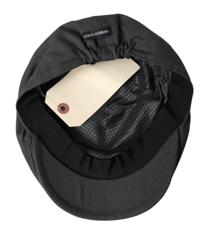 Dolce & Gabbana Dark Gray Nylon Cloth Newsboy Hat Men