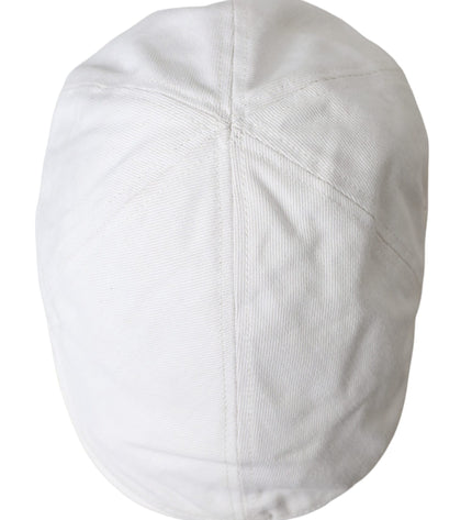 Dolce & Gabbana White Cotton Cloth Newsboy Hat Men