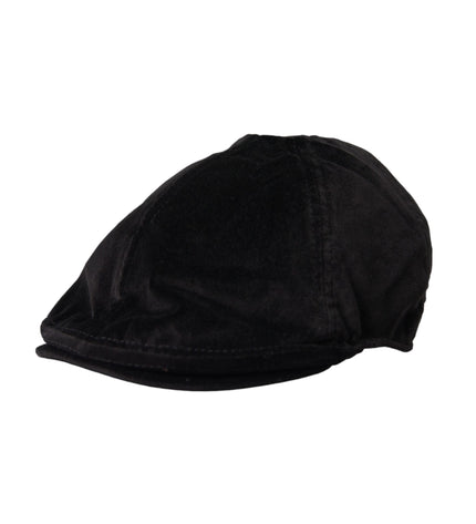 Dolce & Gabbana Black Crown Cotton Newsboy Hat Men