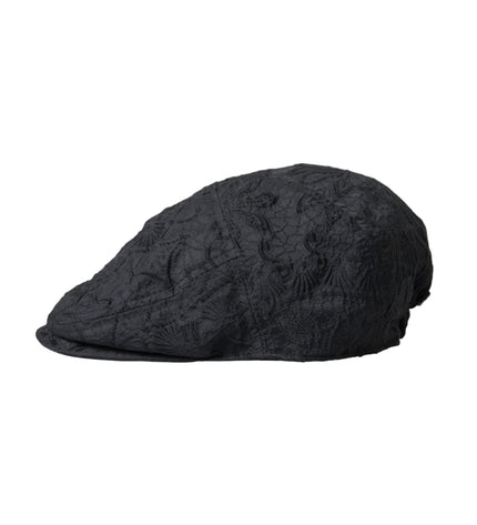 Dolce & Gabbana Black Floral Brocade Newsboy Hat Men