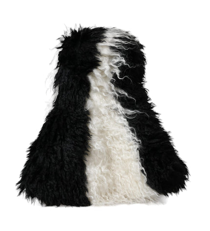 Dolce & Gabbana Black White Stripes Mohair Fur Bucket Hat