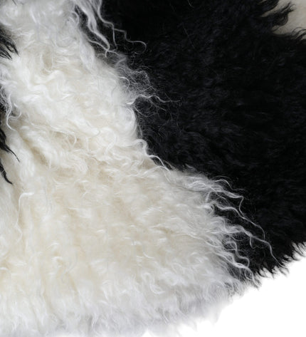 Dolce & Gabbana Black White Stripes Mohair Fur Bucket Hat