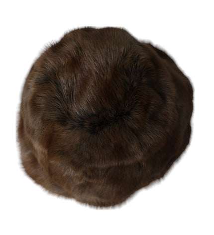 Dolce & Gabbana Brown Weasel Fur Womens Cashmere Hat Beanie