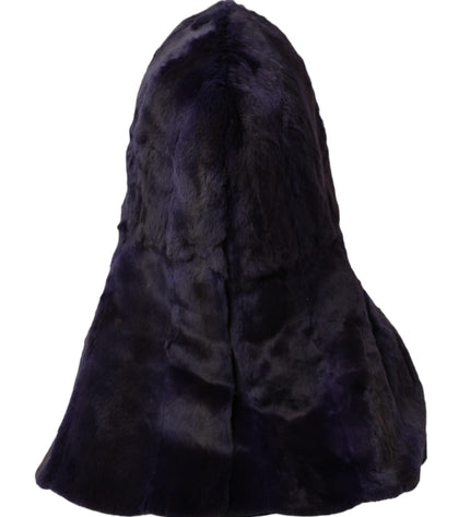 Dolce & Gabbana Black Weasel Fur Whole Head Wrap Hat