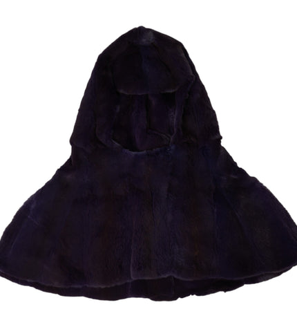 Dolce & Gabbana Black Weasel Fur Whole Head Wrap Hat