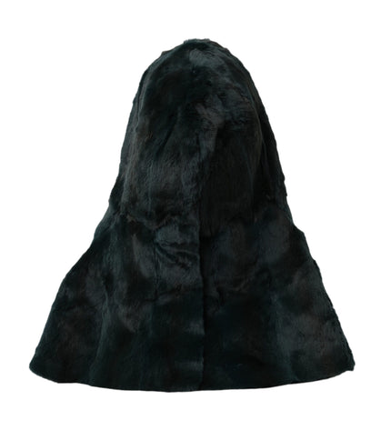 Dolce & Gabbana Black Weasel Fur Whole Head Wrap Hat