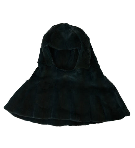 Dolce & Gabbana Black Weasel Fur Whole Head Wrap Hat