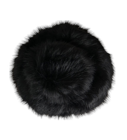 Dolce & Gabbana Black Faux Fur Womens Bucket Hat