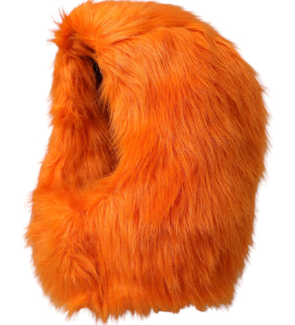 Dolce & Gabbana Orange Faux Fur Whole Head Wrap Hat