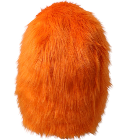 Dolce & Gabbana Orange Faux Fur Whole Head Wrap Hat