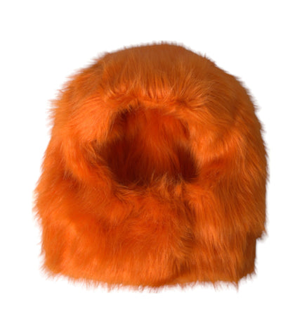 Dolce & Gabbana Orange Faux Fur Whole Head Wrap Hat