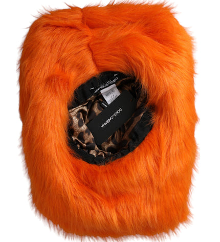 Dolce & Gabbana Orange Faux Fur Polyester Fedora Hat