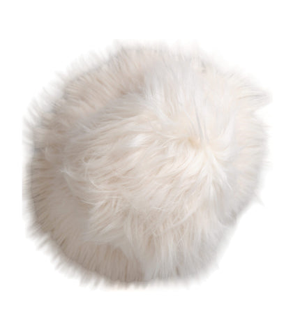 Dolce & Gabbana White Acrylic Fur Womens Bucket Hat