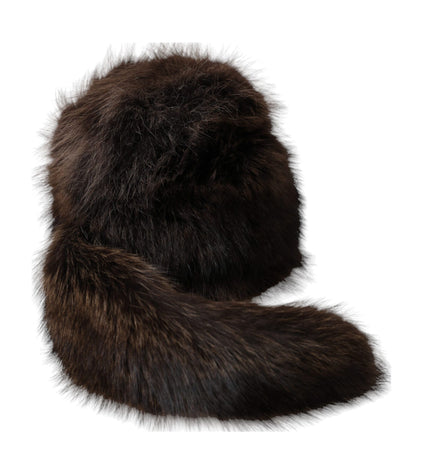 Dolce & Gabbana Women Brown Raccoon Fur Bucket Hat