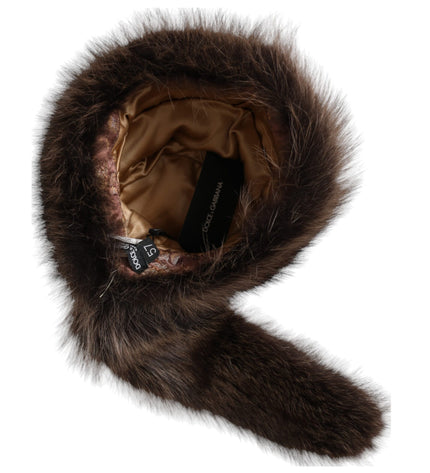 Dolce & Gabbana Women Brown Raccoon Fur Bucket Hat