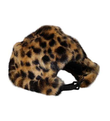 Dolce & Gabbana Brown Leopard Fur Women Bucket Hat