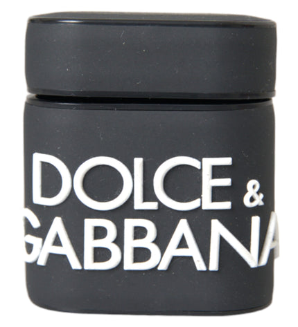 Dolce & Gabbana Black White Silicone Embossed Logo Airpods Case