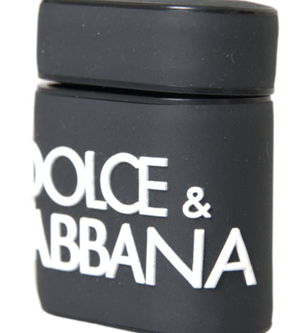 Dolce & Gabbana Black White Silicone Embossed Logo Airpods Case