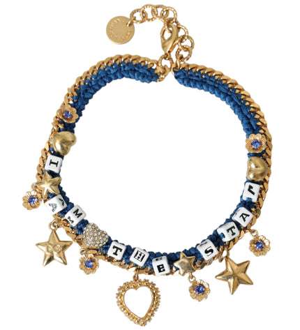 Dolce & Gabbana Gold Tone Brass Chain Iam The Star Bracelet